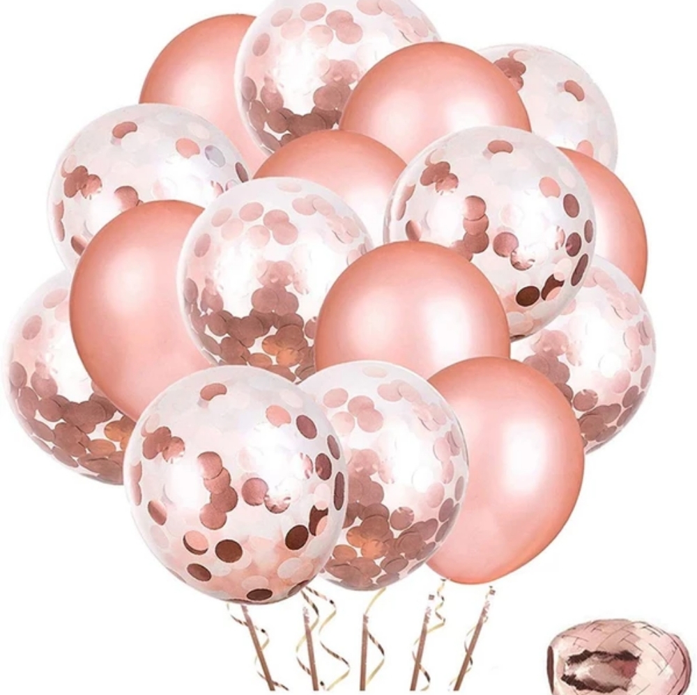 Rose Gold Happy Birthday Party Decoration For Girls, Women, Boys